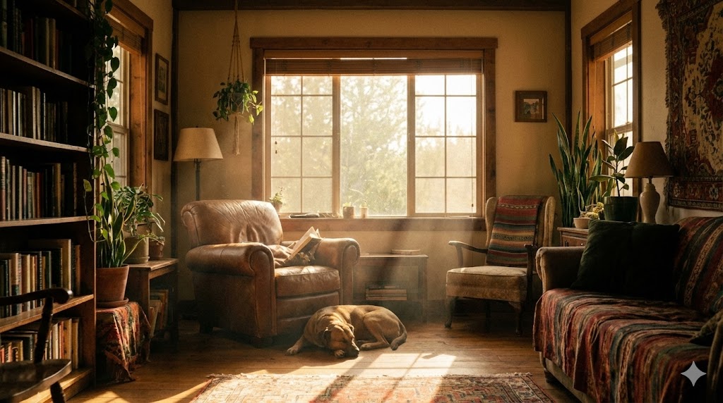 Modern home interior with a heat pump water heater installation